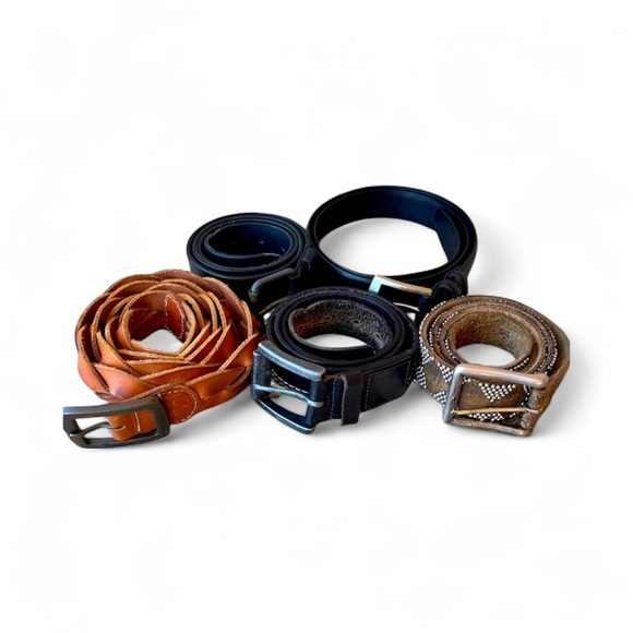 Lucky Brand Other - Bundle of 5 Men’s Leather Belts – Mixed Styles – Casual & Western